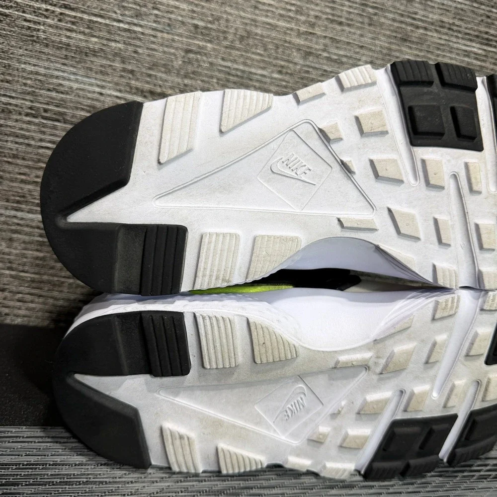 Nike Sneakers Kids 7Y White Teal Volt Air Huarache 654275-045 Heel Strap Sporty